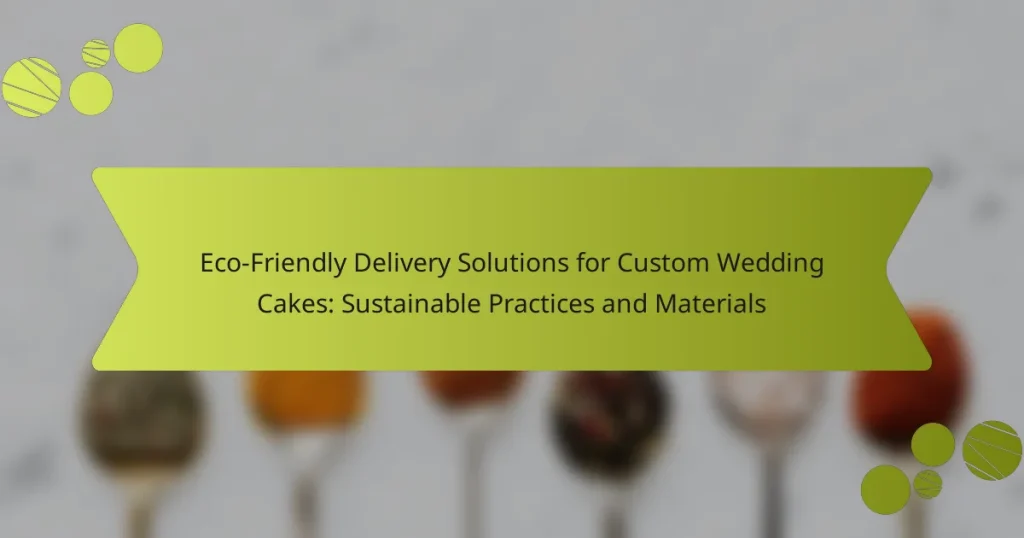 Eco-Friendly Delivery Solutions for Custom Wedding Cakes: Sustainable Practices and Materials
