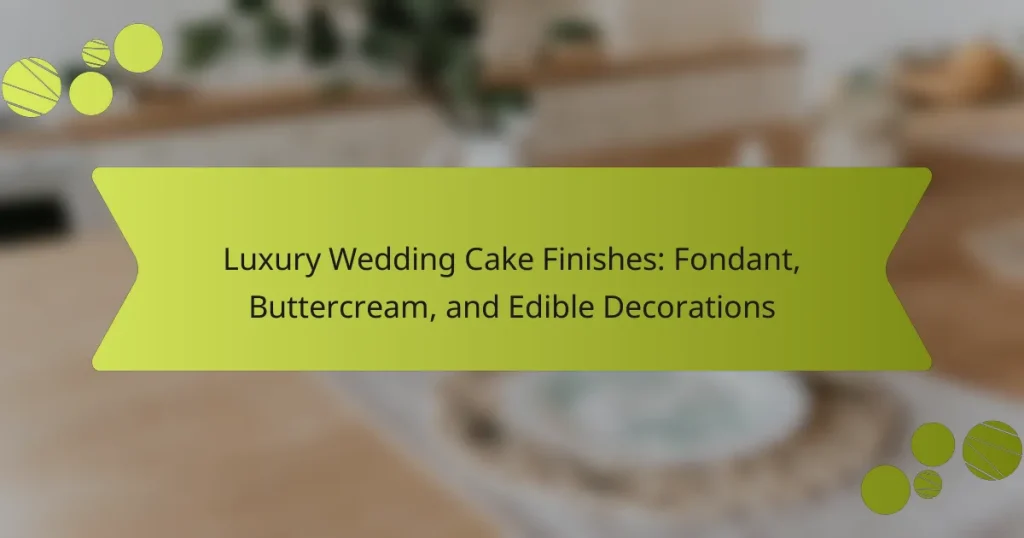 Luxury Wedding Cake Finishes: Fondant, Buttercream, and Edible Decorations