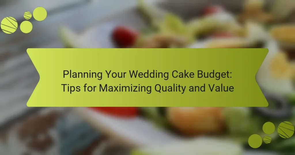Planning Your Wedding Cake Budget: Tips for Maximizing Quality and Value