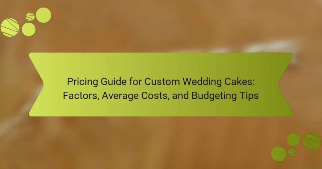 Pricing Guide for Custom Wedding Cakes: Factors, Average Costs, and Budgeting Tips