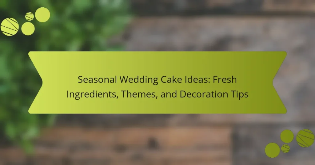 Seasonal Wedding Cake Ideas: Fresh Ingredients, Themes, and Decoration Tips